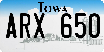 IA license plate ARX650
