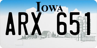 IA license plate ARX651