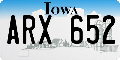 IA license plate ARX652