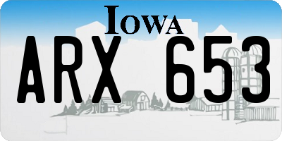 IA license plate ARX653