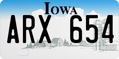 IA license plate ARX654