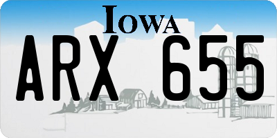 IA license plate ARX655