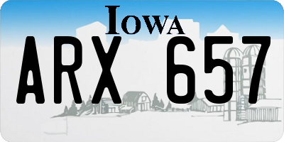 IA license plate ARX657