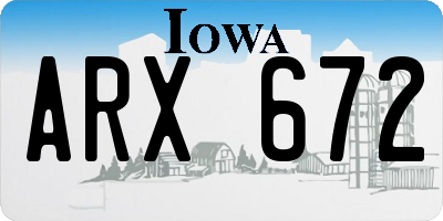 IA license plate ARX672