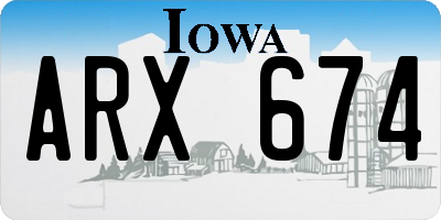 IA license plate ARX674