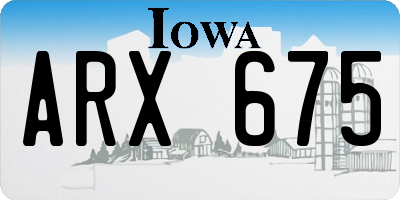 IA license plate ARX675