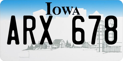 IA license plate ARX678