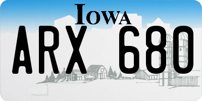 IA license plate ARX680
