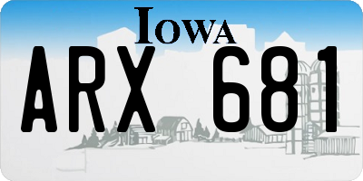 IA license plate ARX681