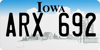 IA license plate ARX692