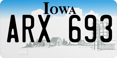 IA license plate ARX693