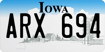 IA license plate ARX694