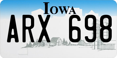 IA license plate ARX698