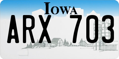 IA license plate ARX703