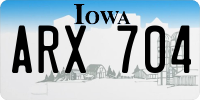 IA license plate ARX704