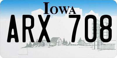 IA license plate ARX708