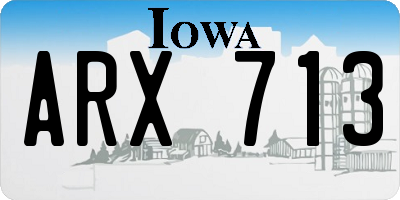 IA license plate ARX713