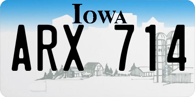IA license plate ARX714