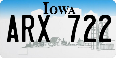 IA license plate ARX722