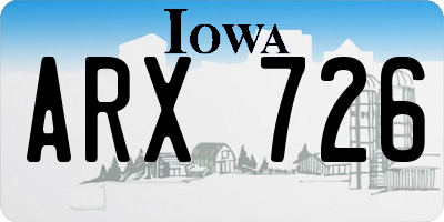 IA license plate ARX726
