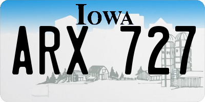 IA license plate ARX727