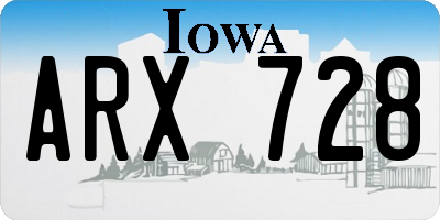 IA license plate ARX728