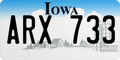 IA license plate ARX733