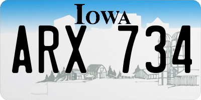 IA license plate ARX734