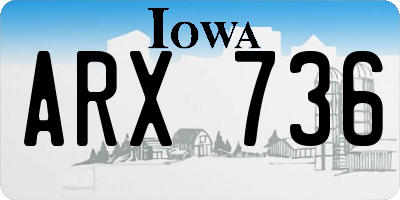 IA license plate ARX736