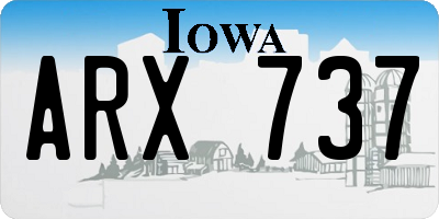 IA license plate ARX737