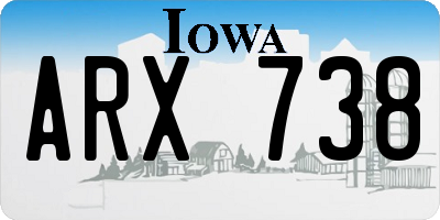 IA license plate ARX738
