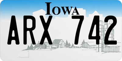 IA license plate ARX742