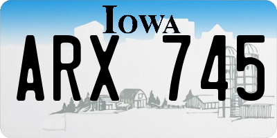 IA license plate ARX745