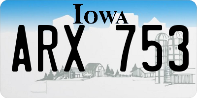 IA license plate ARX753