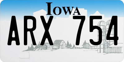 IA license plate ARX754