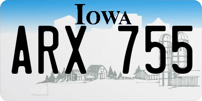 IA license plate ARX755