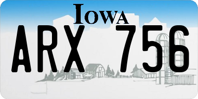 IA license plate ARX756