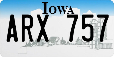 IA license plate ARX757