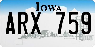 IA license plate ARX759