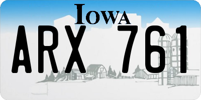 IA license plate ARX761