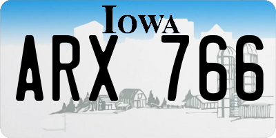 IA license plate ARX766