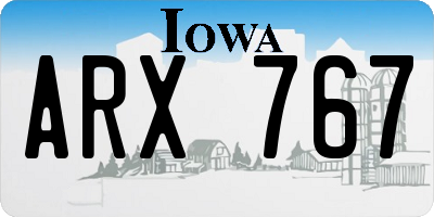 IA license plate ARX767