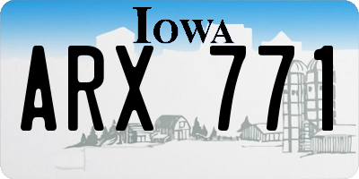 IA license plate ARX771