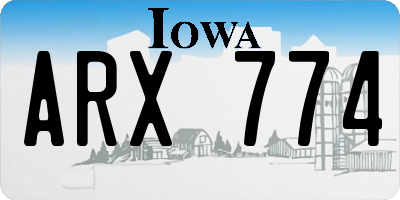 IA license plate ARX774