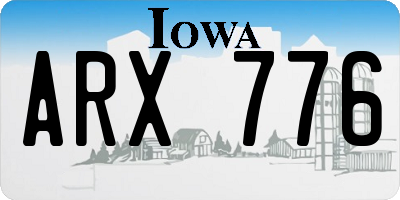 IA license plate ARX776