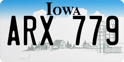 IA license plate ARX779