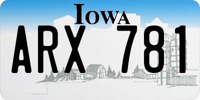IA license plate ARX781