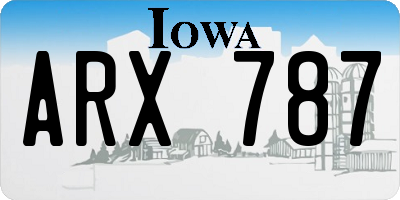 IA license plate ARX787