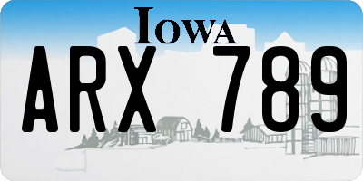 IA license plate ARX789