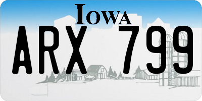 IA license plate ARX799